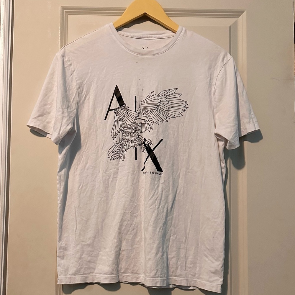 ⭐️Armani Exchange White Eagle Logo Graphic Tee⭐️